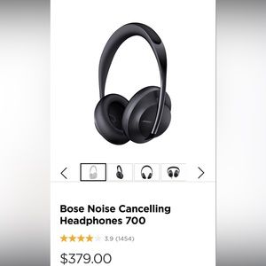 Black Three setting noise cancelling headphones,case, cables,24hour battery life